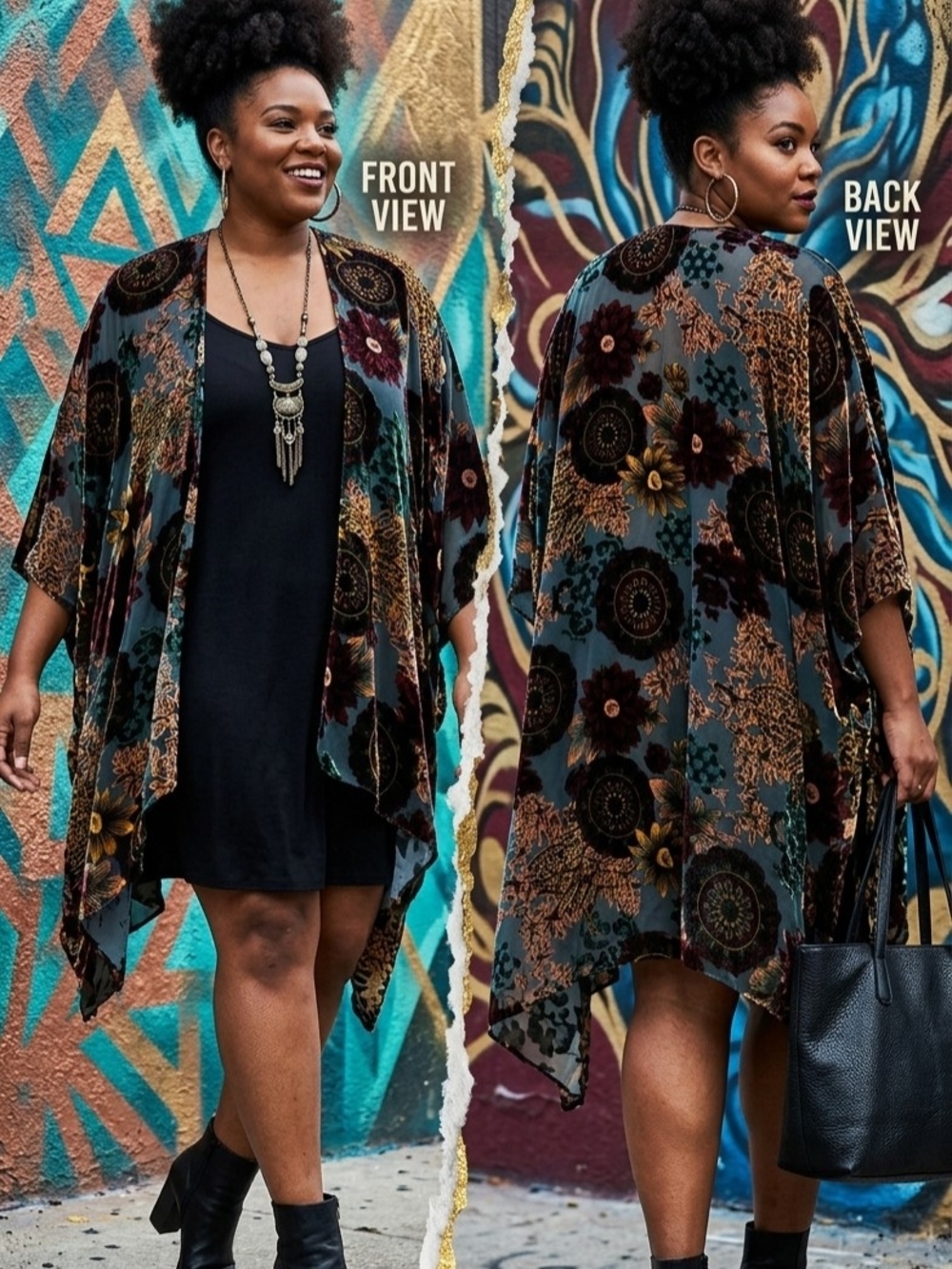 Velvet Burnout Ruana Kimono